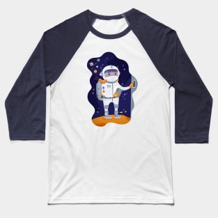 Cosmonaut in space on planet Baseball T-Shirt